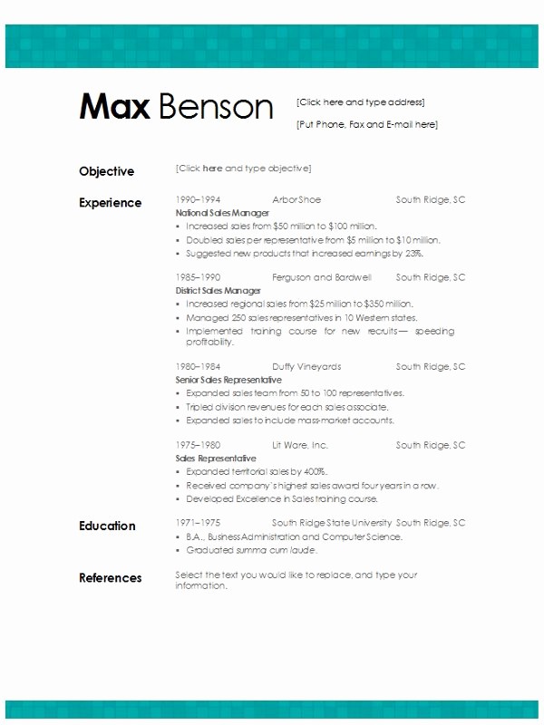Best Resume Template Microsoft Word Awesome Tiled Aqua Resume Template Download Word format