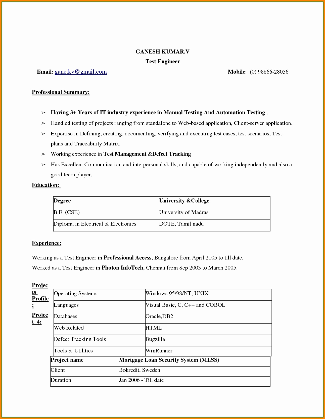 Best Resume Template Microsoft Word Inspirational 6 Best Cv format In Ms Word