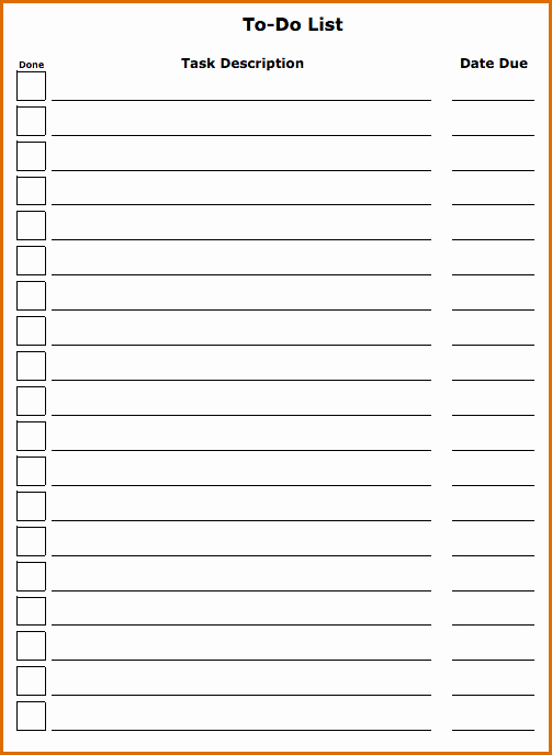 Best to Do List format Luxury 5 todo List Template