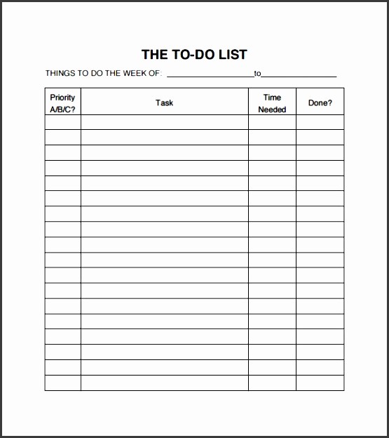 Best to Do List format Unique 10 Business to Do List Template Sampletemplatess