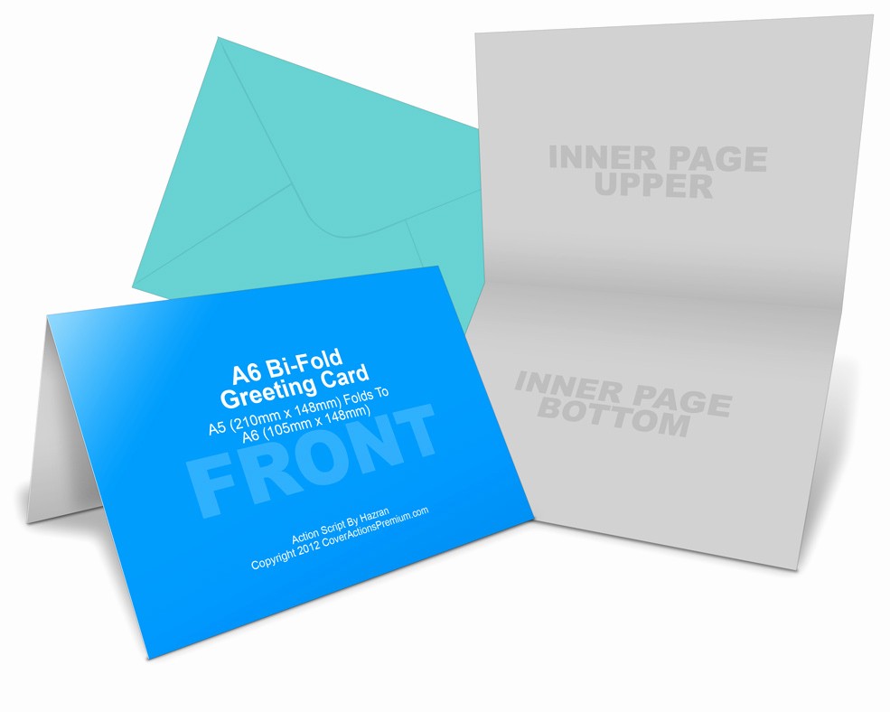 Bi-fold Card Template Best Of A6 Greeting Card Mockup Cover Actions Premium