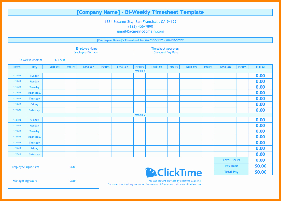Bi Monthly Timesheet Template Excel Fresh 8 Bi Weekly Timesheet Template