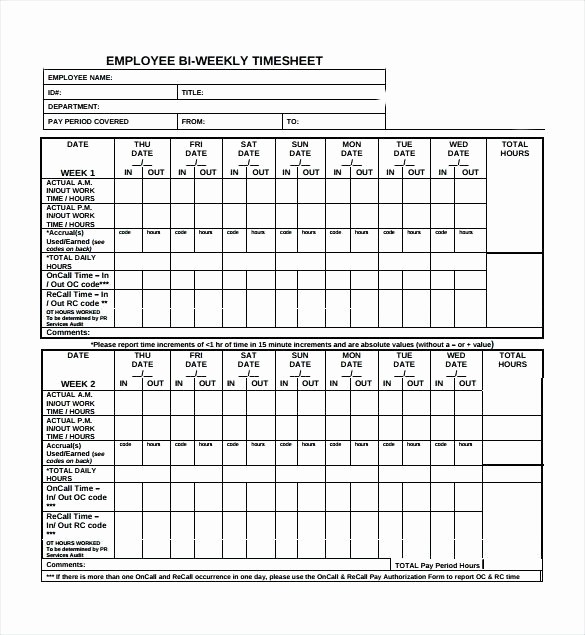 Bi Monthly Timesheet Template Excel Inspirational Bi Weekly Template Excel Free Monthly Timesheet