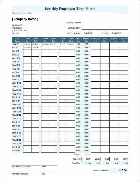Bi Monthly Timesheet Template Excel Luxury Download the Monthly Timesheet with 2 Breaks From Vertex42