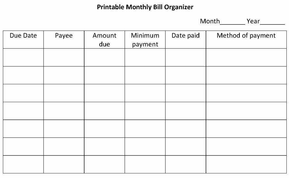 Bi Weekly Bill Pay Template Unique 5 Best Of Bi Monthly Bud Worksheet Printable