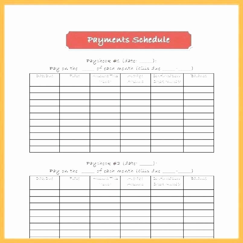 Bi Weekly Bill Pay Template Unique Template Printable Bill Pay Schedule Payment organizer