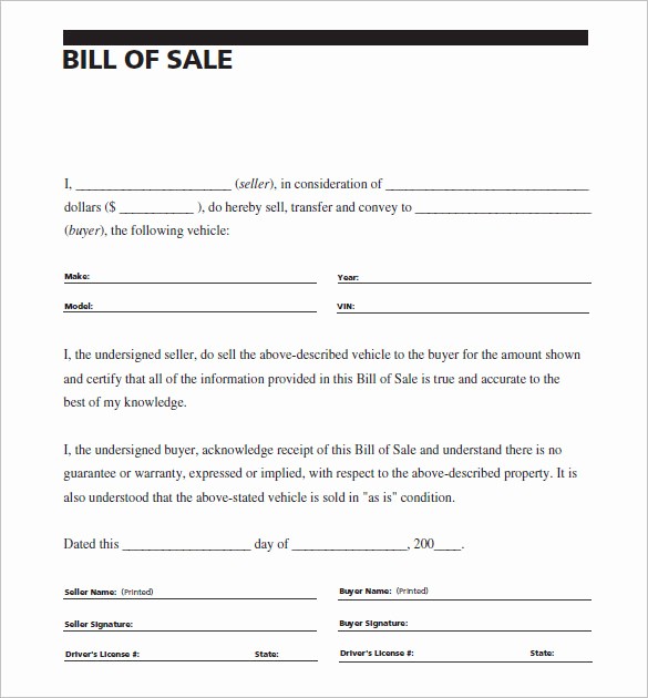 Bill Of Sale Automobile Template Beautiful 8 Auto Bill Of Sale Doc Pdf