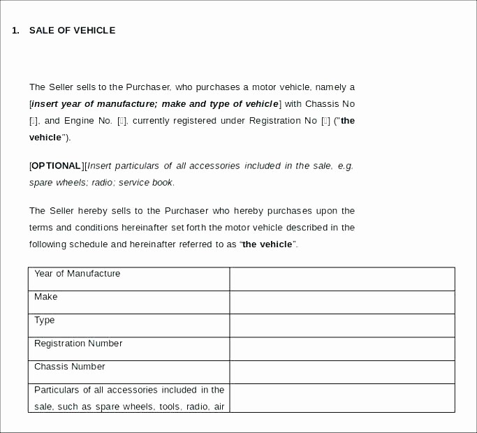 Bill Of Sale Contract Template Elegant Bill Of Sale Contract Template