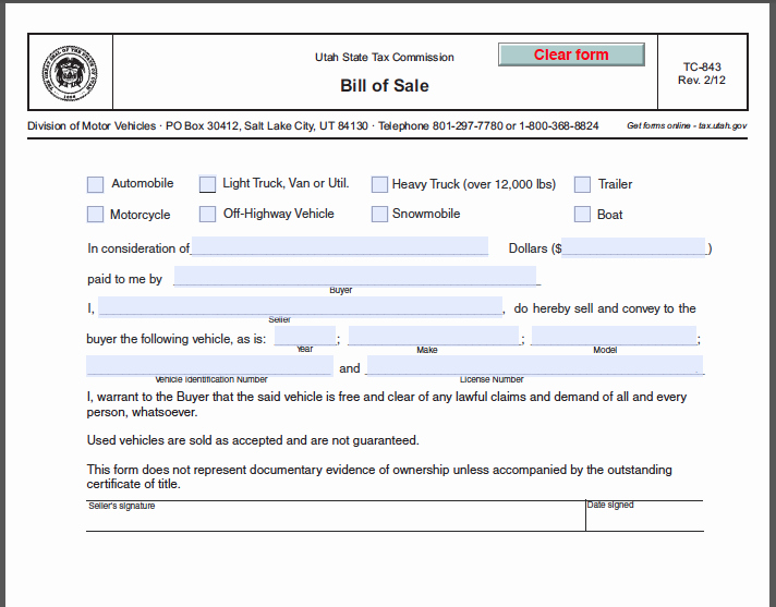 Bill Of Sale Fillable Pdf Awesome Download Fillable Bill Sale