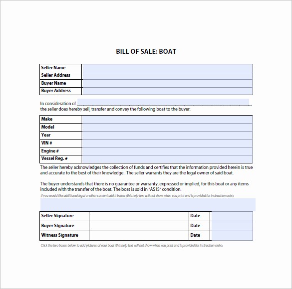 Bill Of Sale form Example New Bill Of Sale form – 10 Free Sample Example format