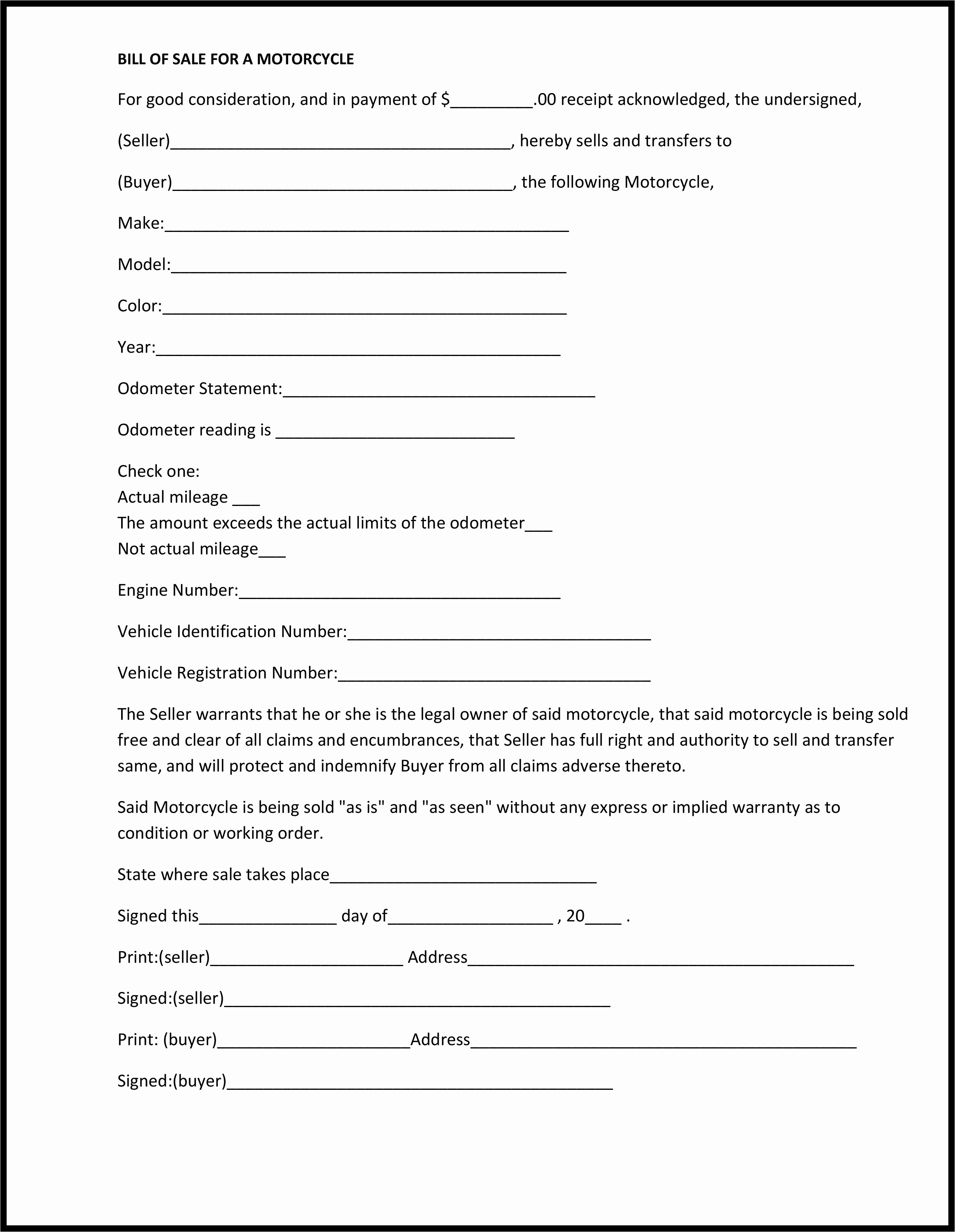 Bill Of Sale form Ma Luxury Free Bill Sale forms Pdf Template form Download