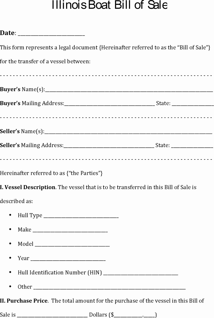 Bill Of Sale form Template Inspirational 4 Boat Bill Sale form Templates formats Examples In