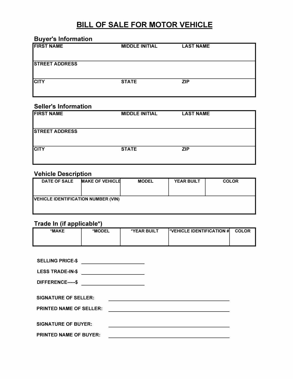 Bill Of Sale form Template Lovely 45 Fee Printable Bill Of Sale Templates Car Boat Gun