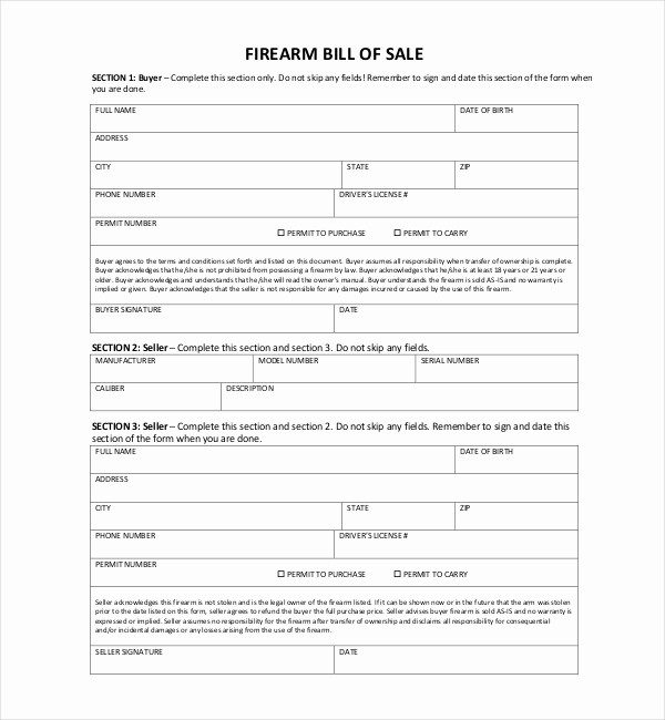Bill Of Sale Nc Template Awesome 10 Sample Bill Of Sale for Firearms