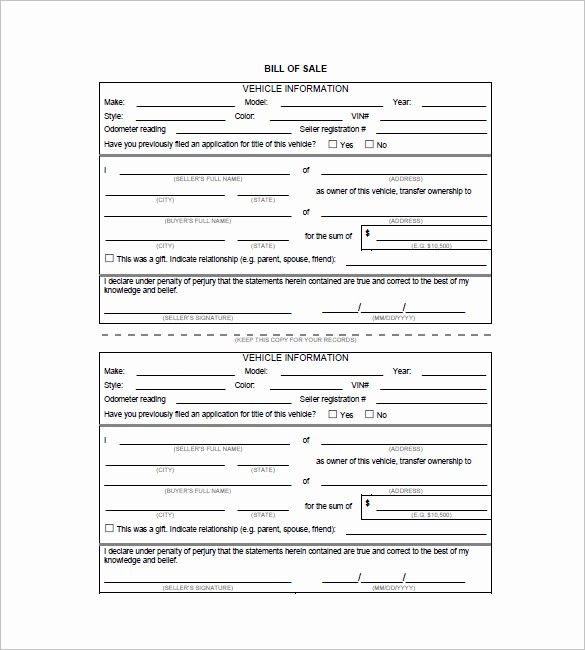 Bill Of Sale Payment Agreement Lovely Bill Of Sale form – 10 Free Word Excel Pdf format