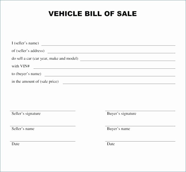 Bill Of Sale Print Off Luxury Simple Bill Sale for Car Template Vehicle Free Sales