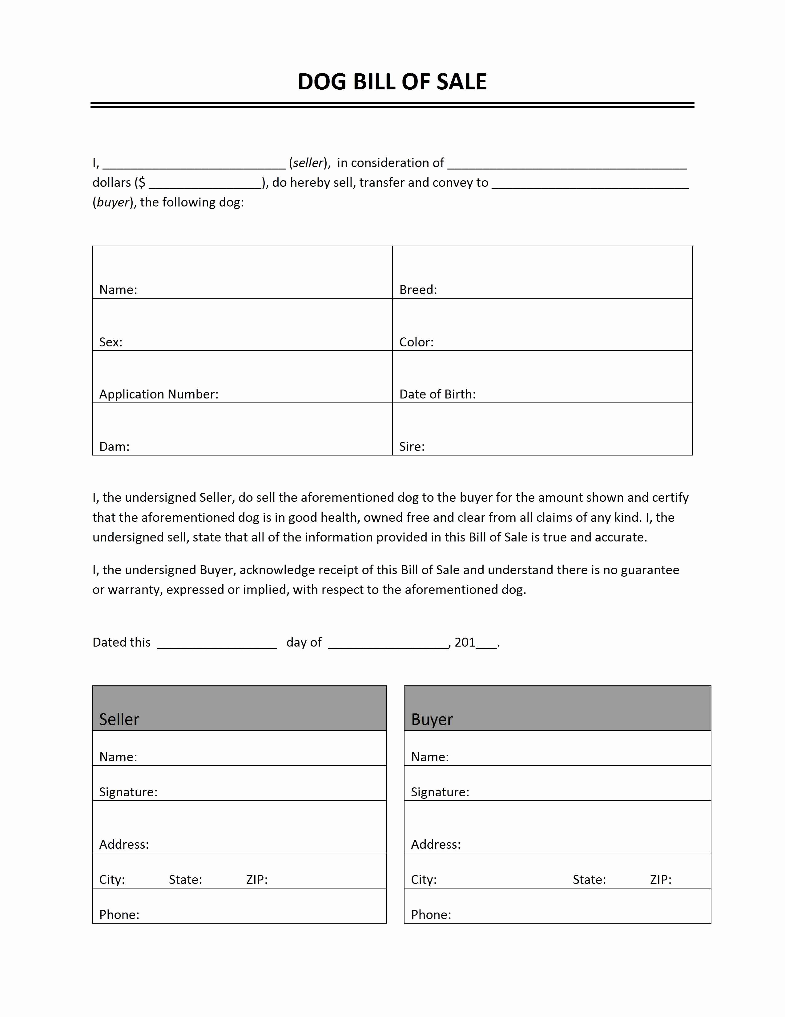 Bill Of Sale Printable Template Unique Bill Of Sale Archives