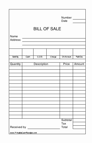 Bill Of Sale Printable Version Lovely This Bill Of Sale Receipt is Similar to Those On A