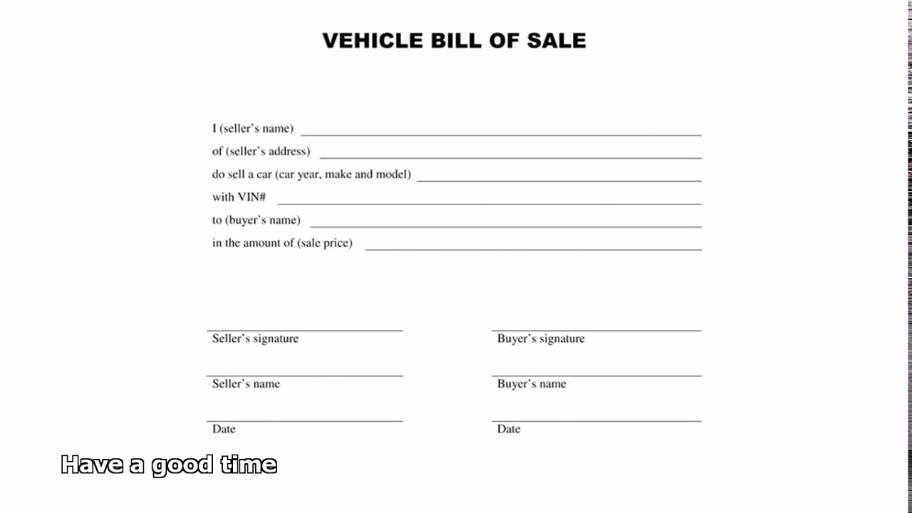 Bill Of Sale Vehicle Texas Inspirational Bill Of Sale Car