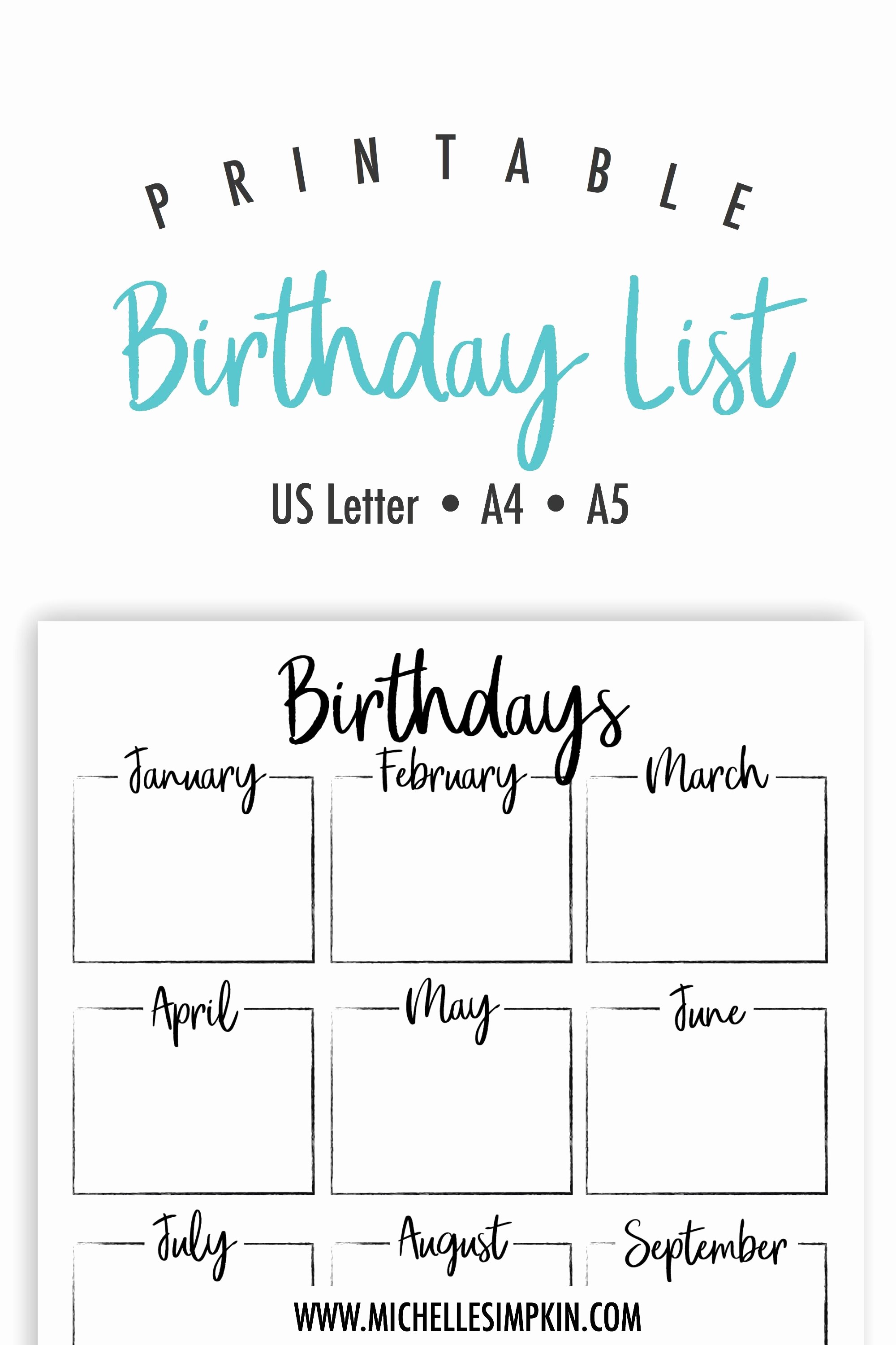 Birthday and Anniversary Calendar Template Inspirational Free Printable Keep Track Of All Your Friends and Family