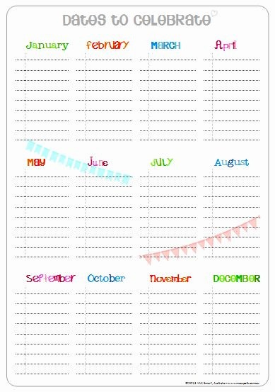 Birthday and Anniversary Calendar Template Lovely 10 Images About Printable Birthday Calendar On Pinterest