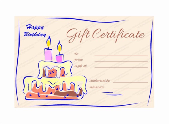 Birthday Gift Certificate Template Word Awesome Birthday Gift Certificate Templates 16 Free Word Pdf
