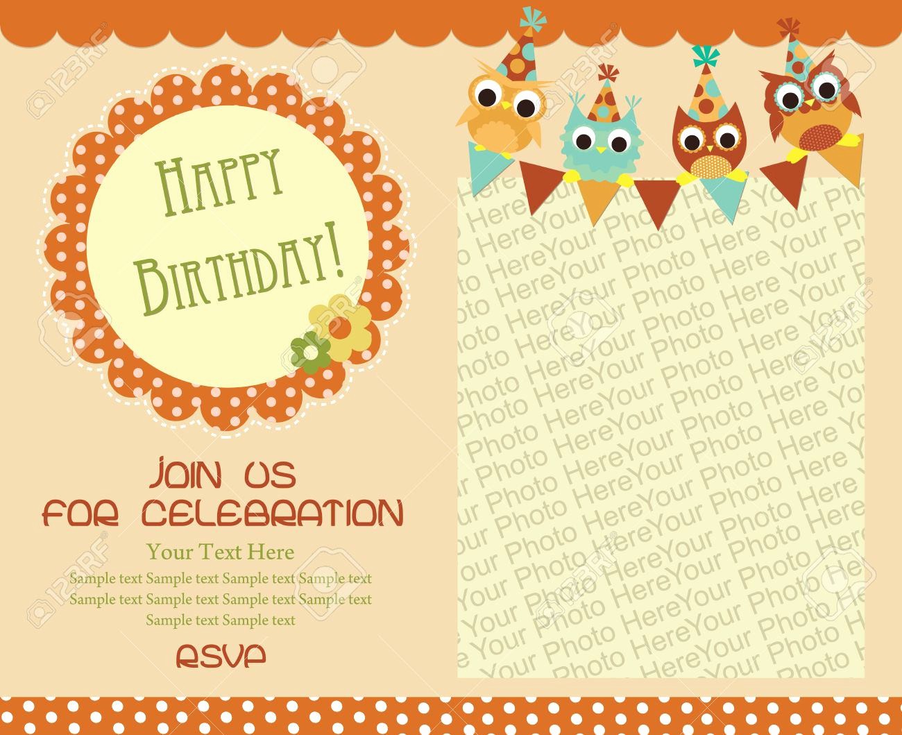 happy birthday invitation card template