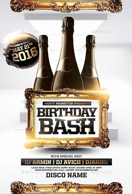 Birthday Party Flyer Template Free Beautiful Birthday Bash Party Flyer Template