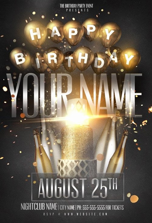 Birthday Party Flyers Designs Free New Flyer Template Psd Birthday Name Party Heroturko