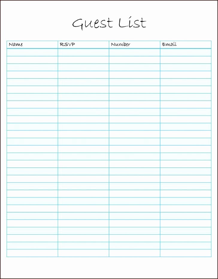 Birthday Party Guest List Template Best Of Birthday Party Guest List