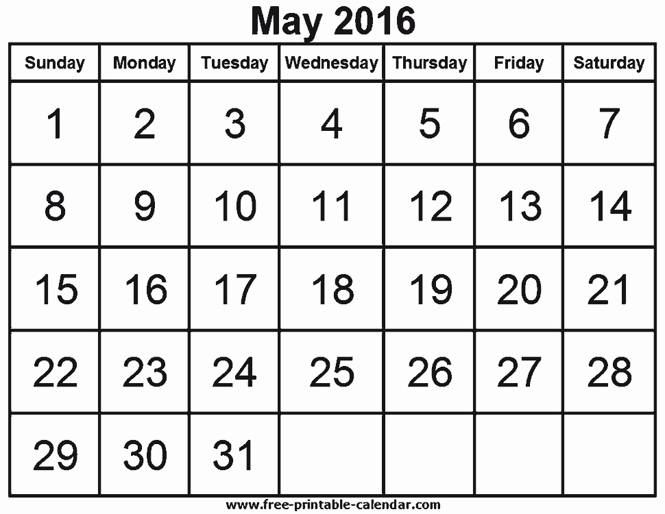 Black and White Calendar Template Luxury Cute Black and White Calendar for May 2016