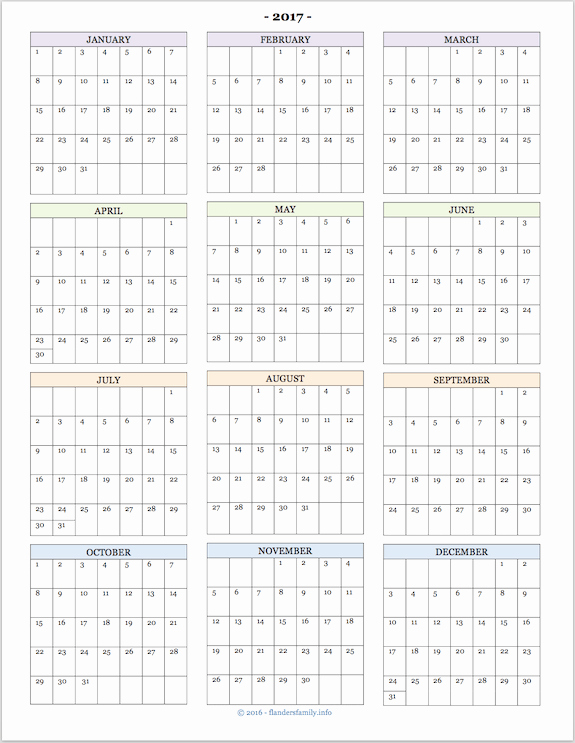 Blank Calendar 2016-17 Fresh 2017 Calendars for Advanced Planning