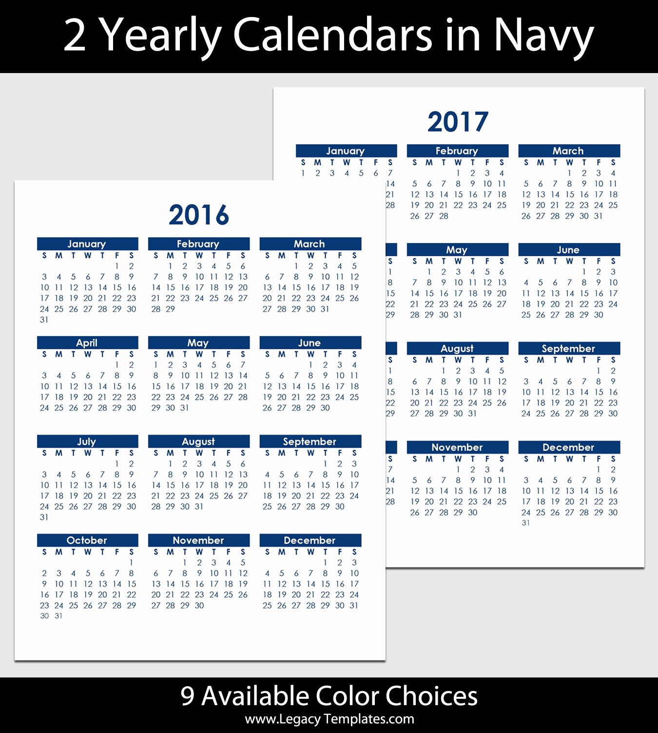 Blank Calendar 2016-17 Inspirational 2016 &amp; 2017 Yearly Calendar 8 1 2&quot; X 11&quot;