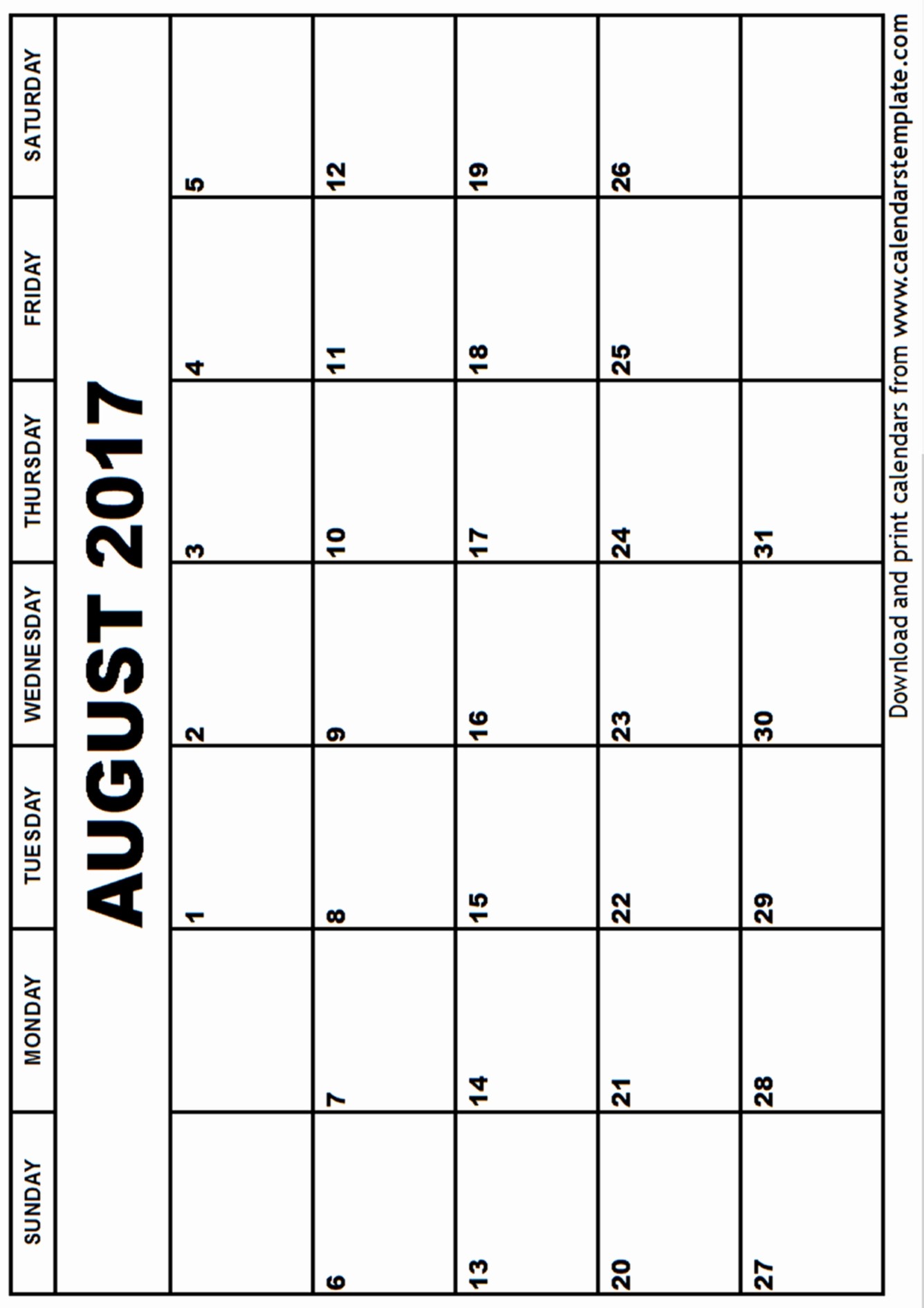 Blank Calendar Template August 2017 Inspirational August 2017 Calendar Template