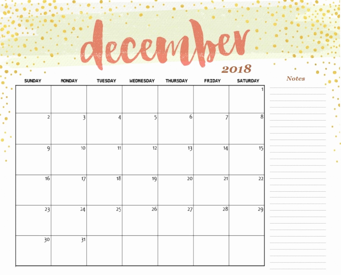Blank Calendar Template December 2018 Fresh December 2018 Calendar