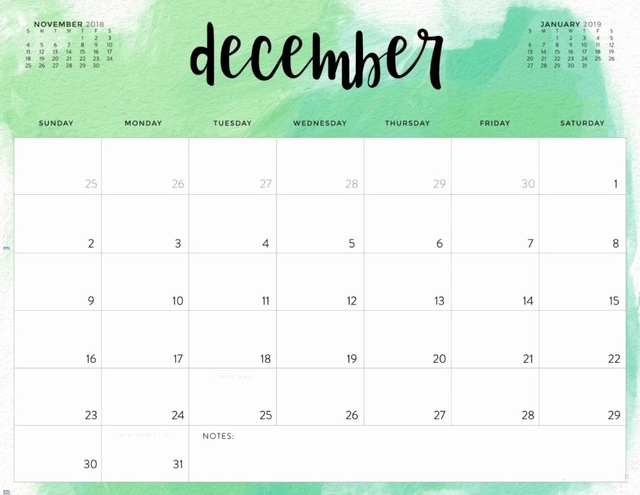 Blank Calendar Template December 2018 Fresh Free December 2018 Printable Calendar Blank Templates