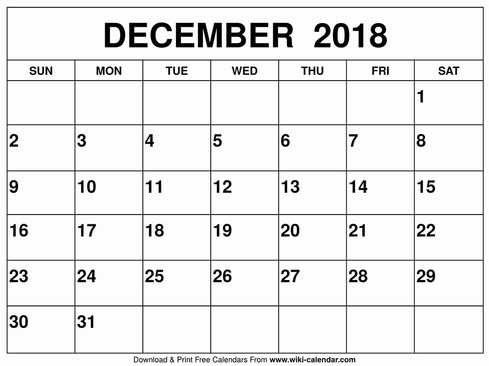 Blank Calendar Template December 2018 Lovely Blank December 2019 Calendar Printable