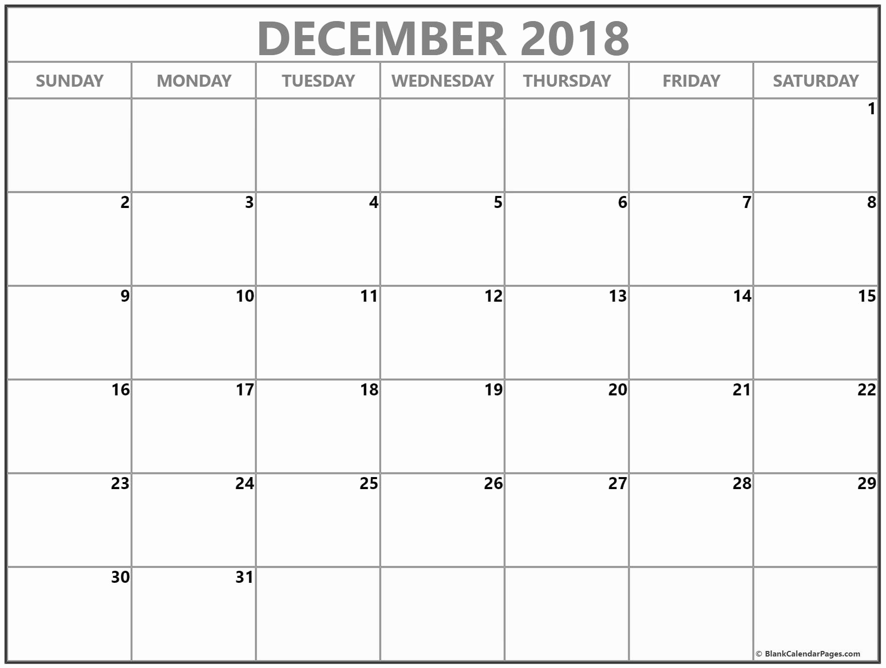 CAL=December 2018 calendar