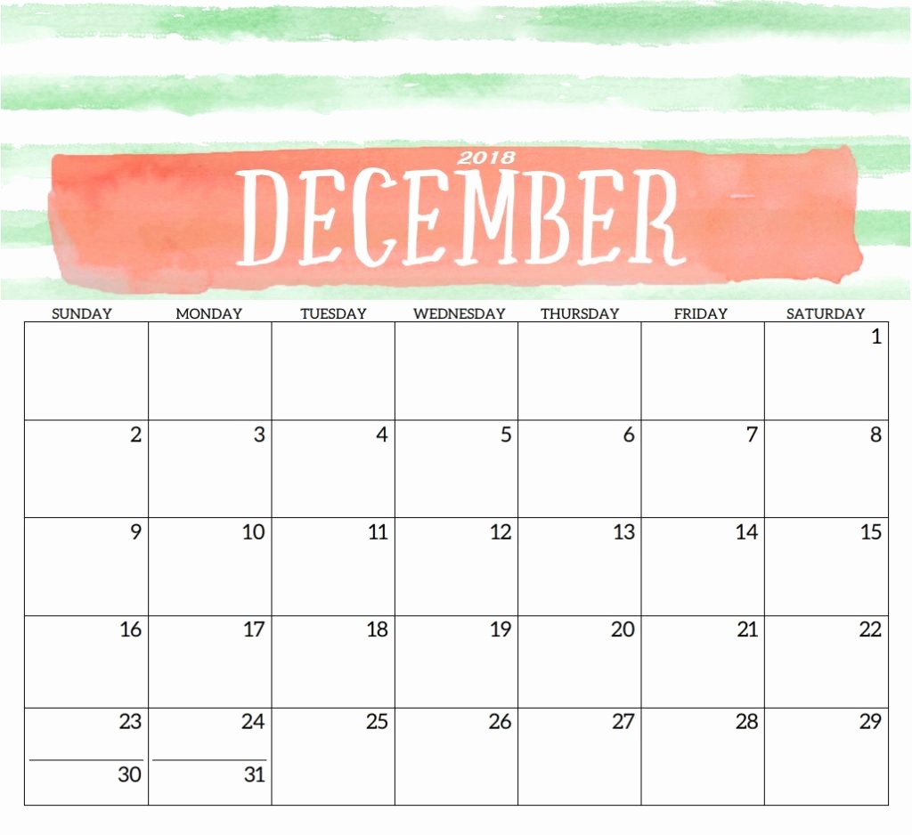 Blank Calendar Template December 2018 Unique Blank Templates Monthly 2018