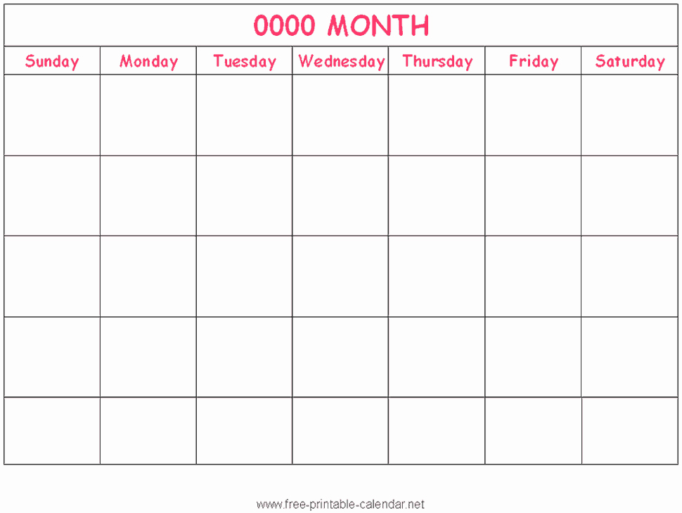 Blank Calendar to Type On New 5 Editable Calendar