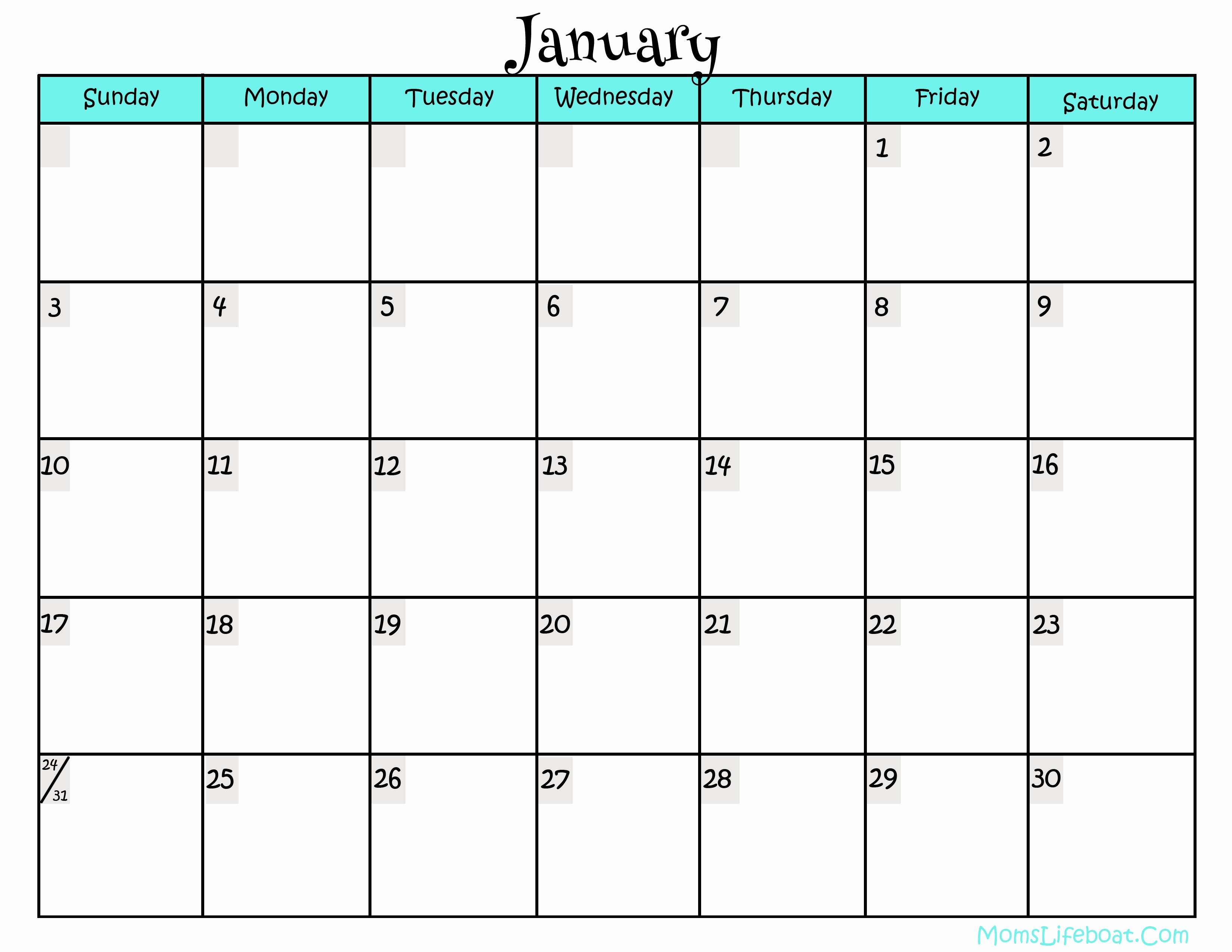 Blank Calendar to Type On New Printable Monthly Calendar that I Can Type In