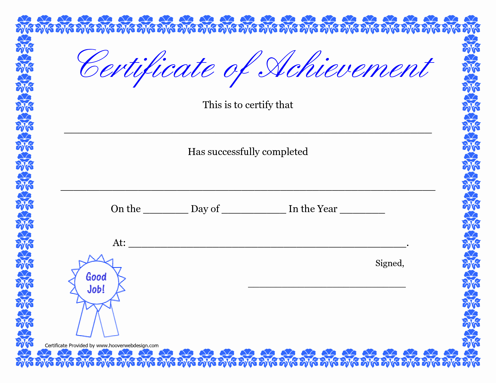 Blank Certificate Of Achievement Template Best Of 8 Best Of Fillable Certificate Achievement