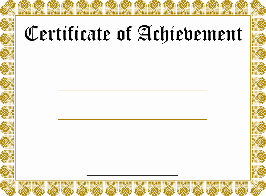 Blank Certificate Of Achievement Template Inspirational Blank Certificate Templates