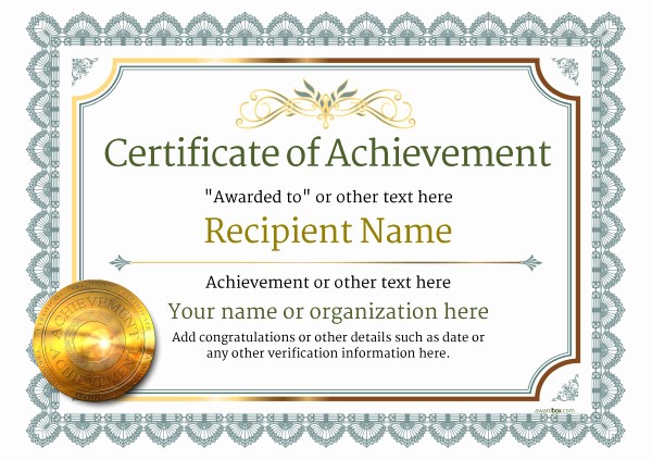 Blank Certificate Of Achievement Template New Certificate Of Achievement Free Templates Easy to Use