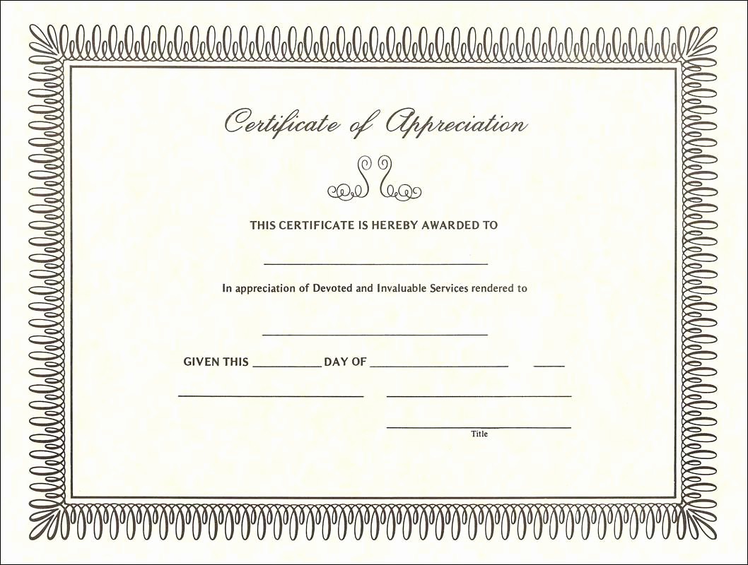 Blank Certificate Templates for Word Lovely Blank Template for Certificate Appreciation Templates