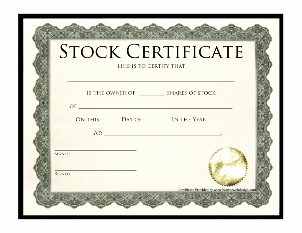 Blank Certificate Templates for Word New Stock Certificate Designs