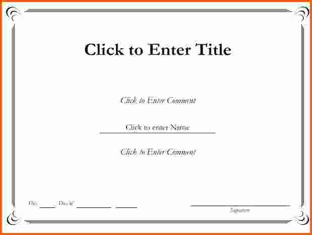 Blank Certificate Templates for Word Unique Blank Certificates
