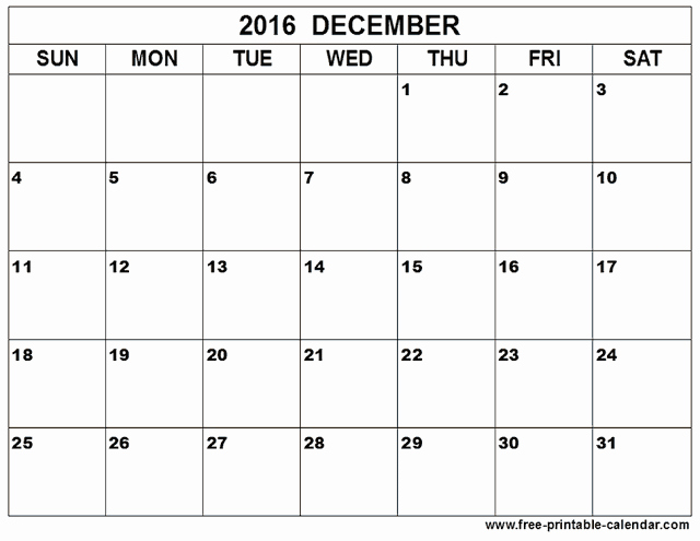 Blank December Calendar 2016 Printable New Get Printable Calendar December 2016 Printable Calendar