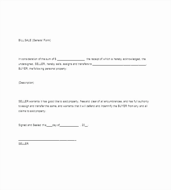 Blank Generic Bill Of Sale Awesome Free Bill Sale for Trailer Printable Blank Template