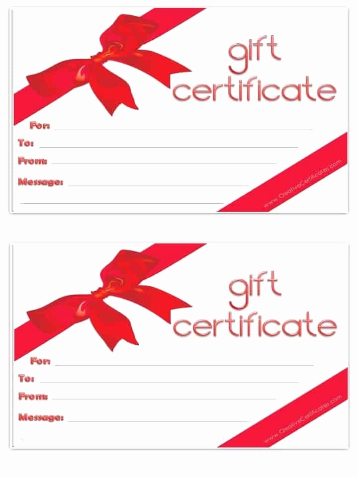 Blank Gift Certificates to Print Best Of Free Gift Certificate Template Customizable